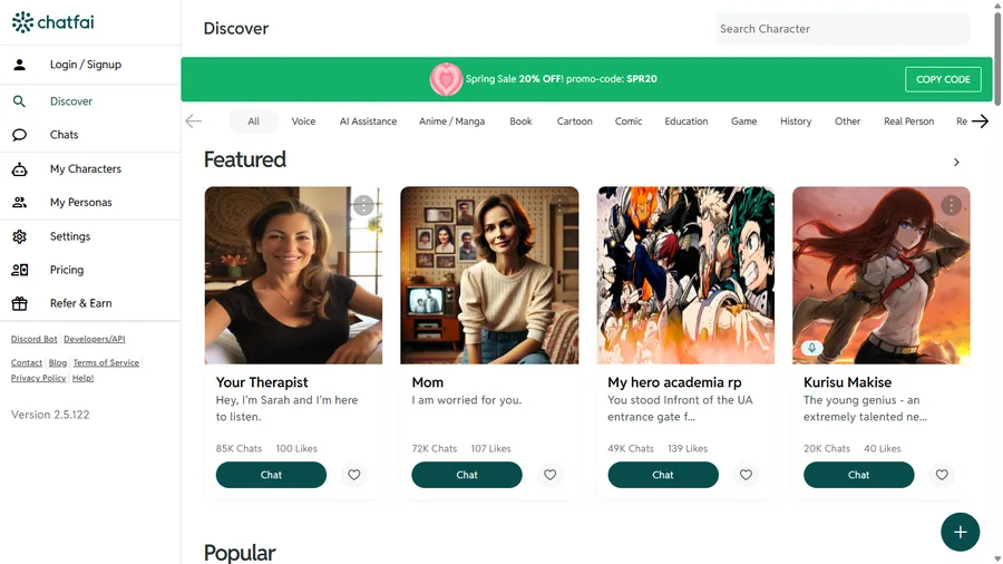 ChatFAI app interface screenshot