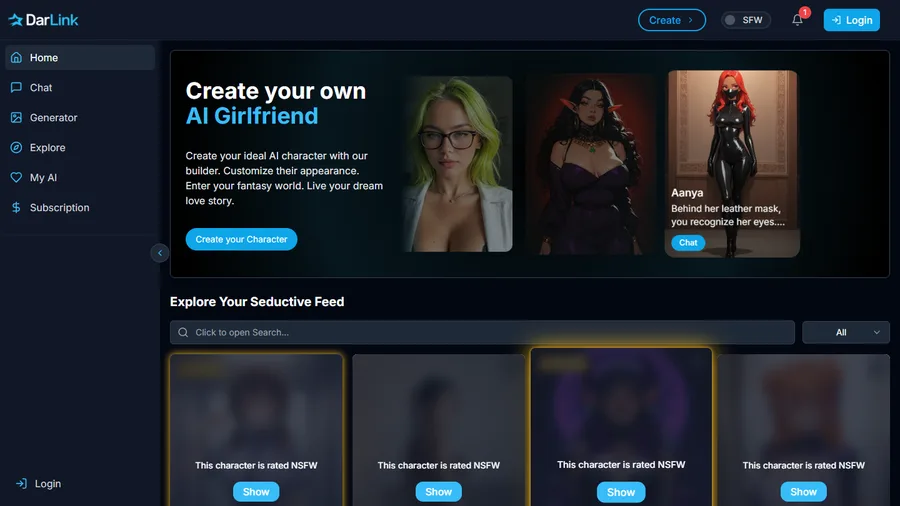 Darlink AI app interface screenshot