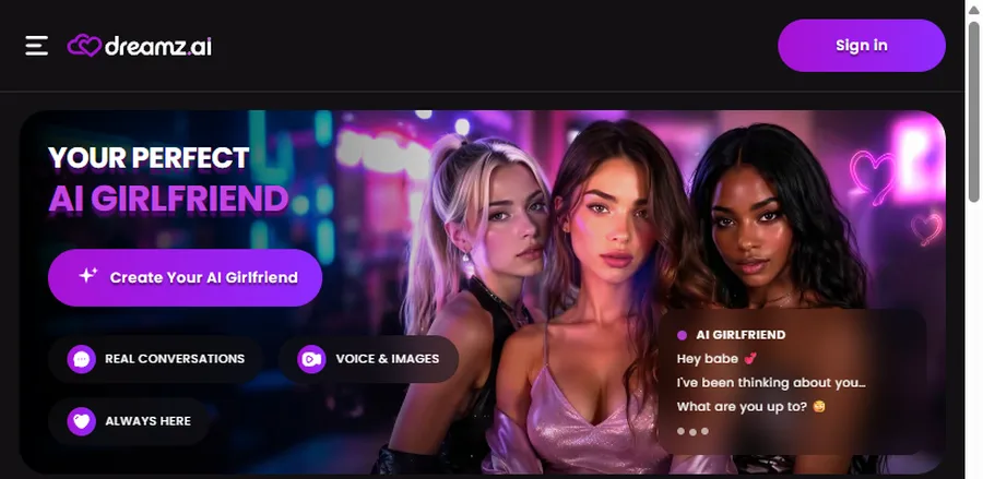 Dreamz AI app interface screenshot
