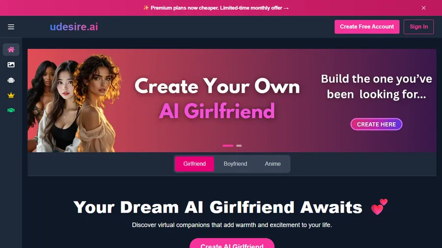 uDesire AI app interface screenshot